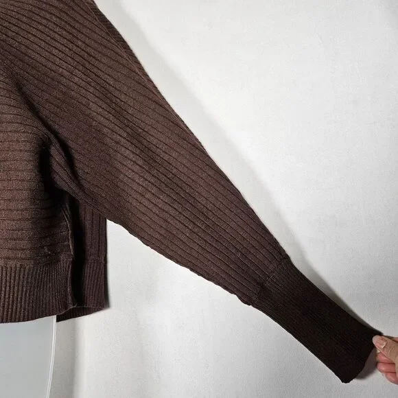 Free People Sweater S Sublime Pullover in Chocolate Lava Ribbed‎ Boho Whimsigoth - Picture 9 of 14